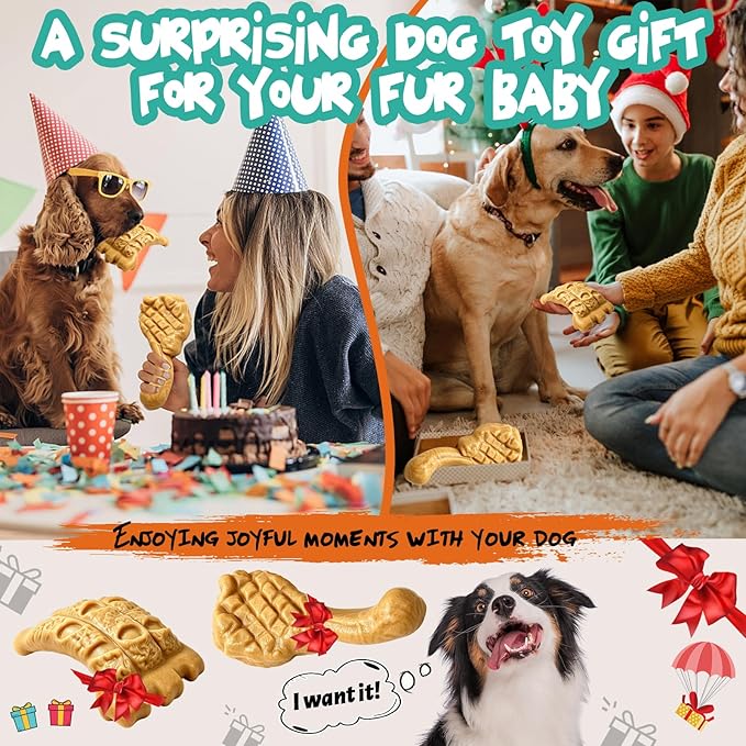 Fuufome Dog Chew Toys for Aggressive Chewers:2 Pack Indestructible Dog Toy for Large Breed- Tough Nylon Teething Toy to Keep Them Busy