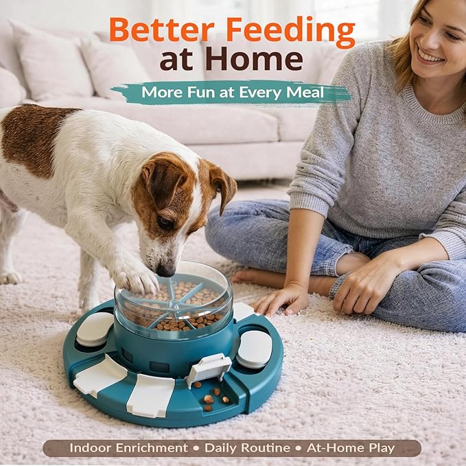 KADTC Dog Puzzle Toy, 2 Levels of Challenge, Push-to-Release Treat Dispenser Slow Feeder & Mental Stimulation Enrichment Toy for Small Medium Large Dogs
