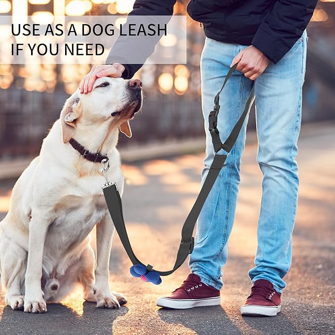 YAOHDAO Dog Seat Belt Harness for Car, Restraint Adjustable with Elastic Bungee Buffer Headrest for Vehicle, 360 Degree Swivel Nylon Pet Safety Seat Belts Car Harness (Black with Flowers)