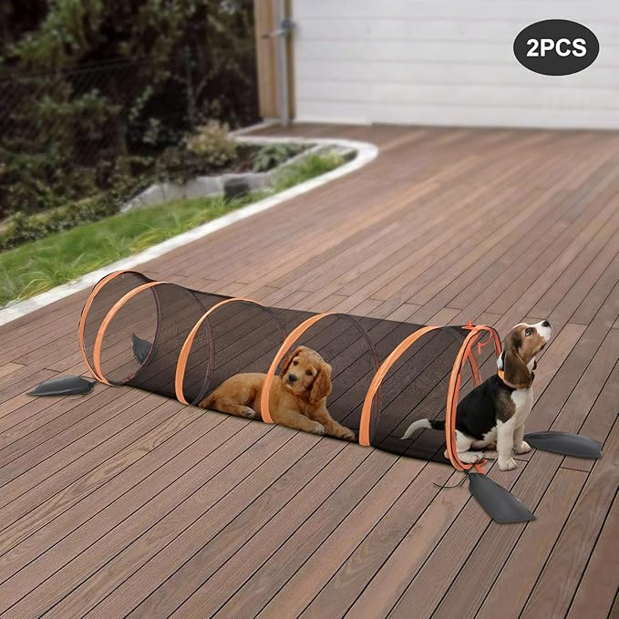 Pop up Pet Fun Tunnel Outdoor Cat Play Tunnel Collapsible, Cat Tunnels for Indoor Cats Outdoor Catio Furniture and Play Kits for Cats, Dog