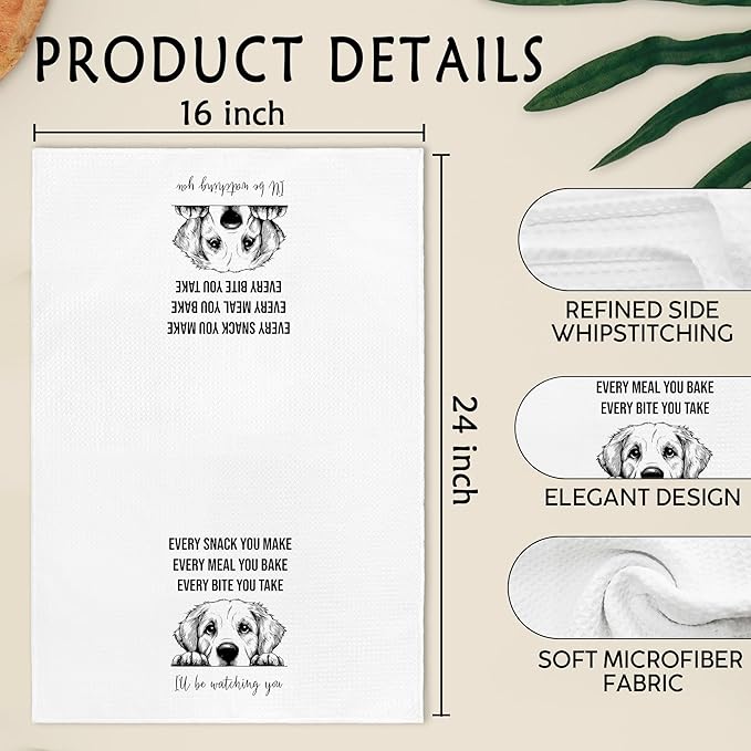Golden Retriever Gifts Dog Kitchen Towels, Funny Golden Retriever Hand Towels, Dogs Owner Gift Hand Dish Tea Towel for Kitchen Bathroom Decor, Dogs Gifts for Women Men Dog Lovers, 16x24 Inch