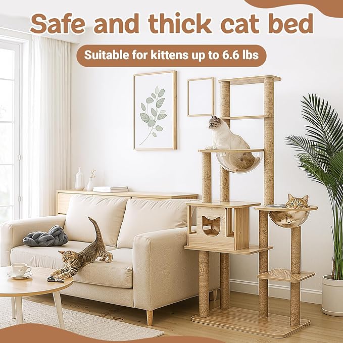 Yalikop 3 Pcs Acrylic Dome Cat Bubble, 12.6" Space Transparent Capsule Cover Clear Plastic Dome Bed Replacement for Cat Tree/Window Perch, DIY Nest Accessories for Hammock Tree Shelves Peek