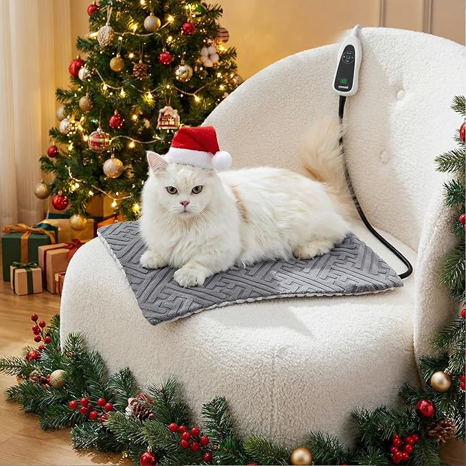 ZOMISIA Large Dog Heating Pad 35x24 Inch - 11 Adjustable Temperature and 25 Timer Options, Heated Dog Bed Indoor with Chew-Resistant Cord for Large Dogs