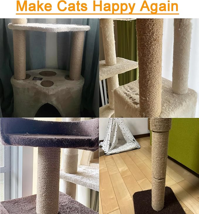 6.8cm 2.7in Diameter Cat Tree Scratching Post Replacement Jute (25cm/9.84in, M8)