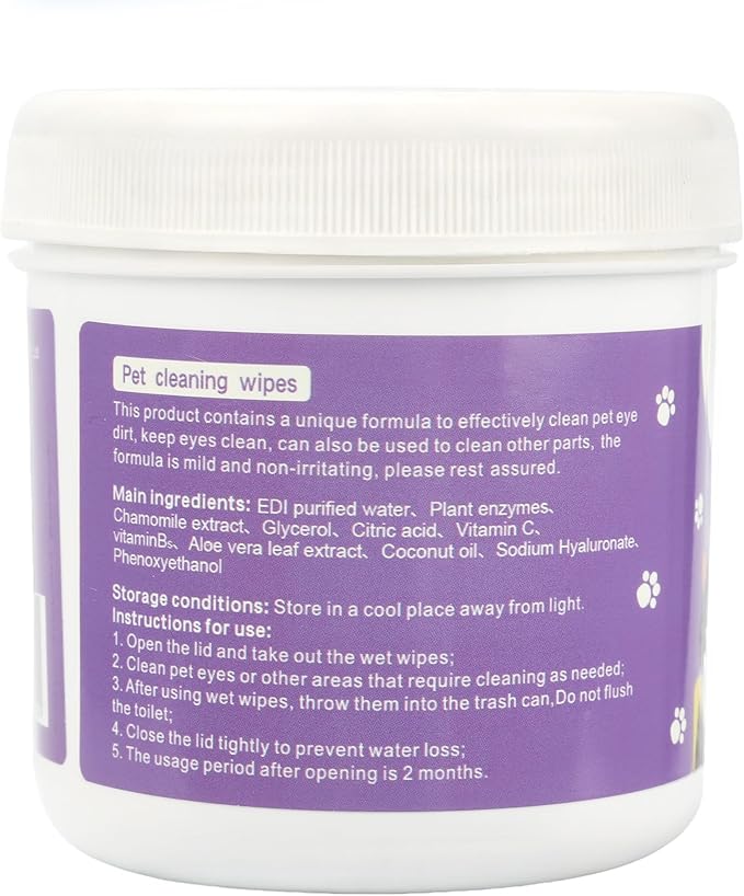 Dog Eye Wipes, 120 Count Cat Eyes Cleaning Wipes Gentle Pet Tear Stain Remover, Hypoallergenic Puppy Dogs Eye Wash Cleaner for Debris Discharge Mucus, Aloe Chamomile Pets Wipe Pads
