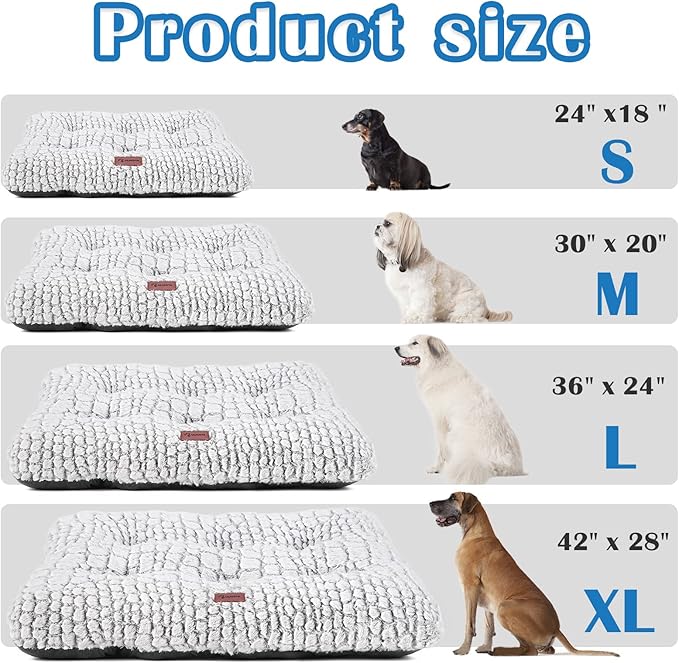 Dog Bed Crate Mat Plush Kennel Pad for Small to Large Dogs - Soft, Anti-Slip, Comfy