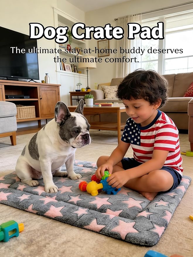 Dog Bed Mat - Soft Crate Pad for Kennel, Durable Pet Bed for Small Dogs & Cats - Comfort Support for Pet Crate, Cage, House