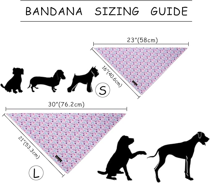 ARING PET Girl Dog Bandanas, Cute Summer Purple Rose Bow Floral Pet Bandana Scarf Triangle Bib for Small Medium Large Female Dogs Cats, Puppy Kerchief for Daily Wear Walks Party Photos-L