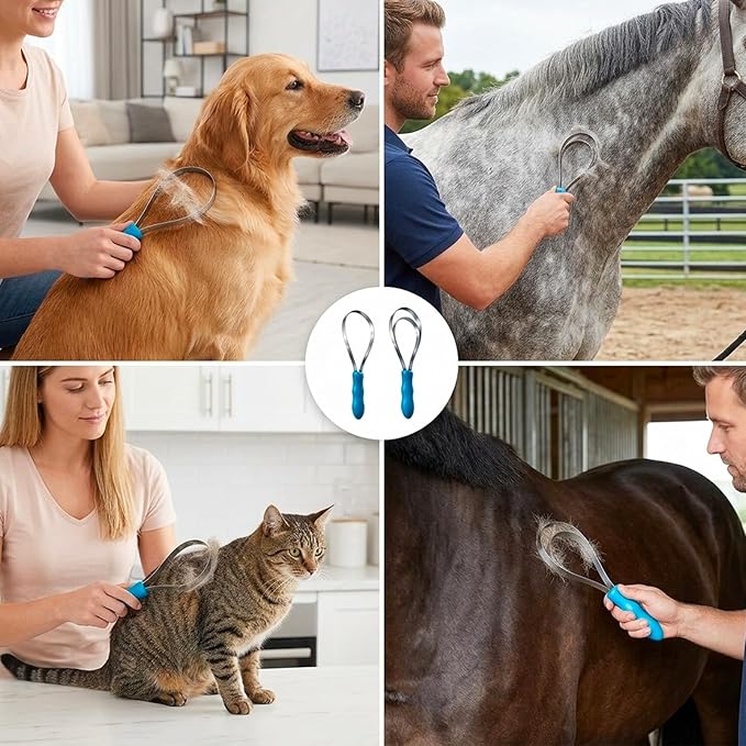 2Pcs Shedding Tool, Shedding Tool for Dogs, Pet Hair Removal Tool, Deshedding Tool for Regular Coat Maintenance for Dogs and Cats