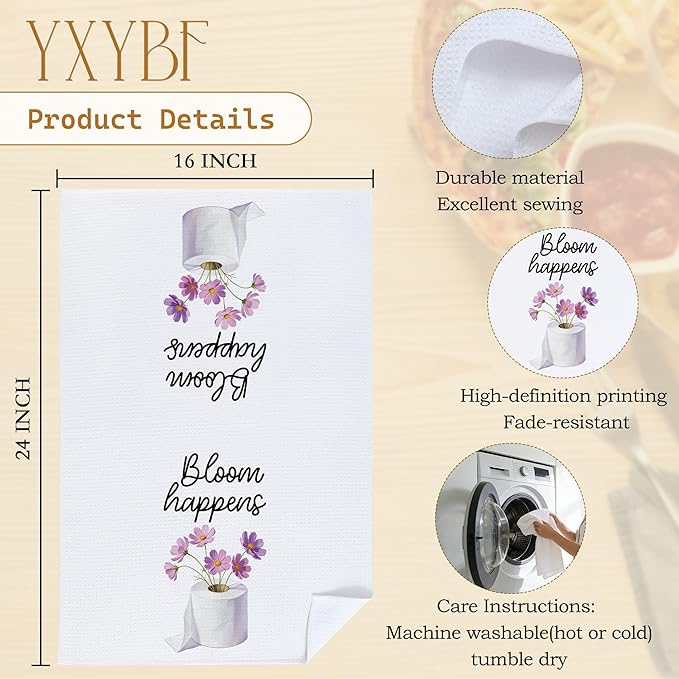 Purple Floral Hand Towels for Bathroom Washroom Spa Yoga Decor 16x24 Inches, Cosmos Flower Toilet Paper Bathroom Hand Towels Decorative, Housewarming Gifts