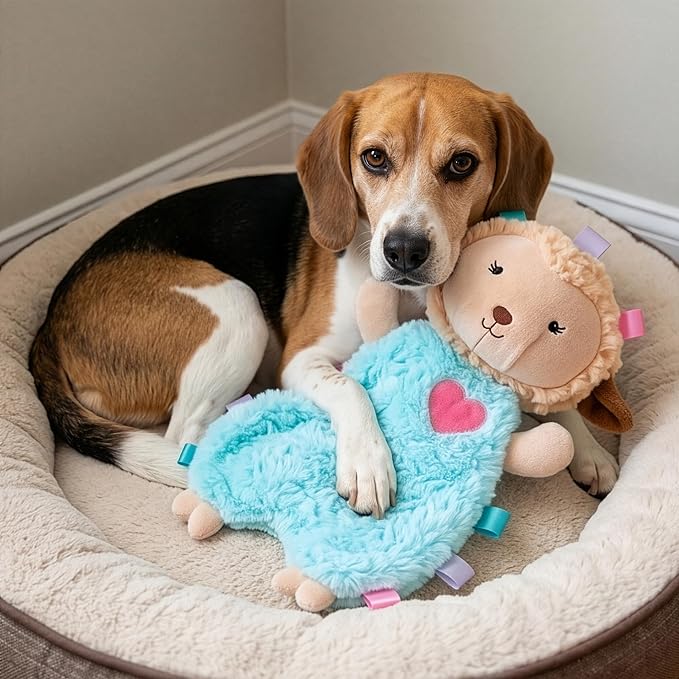 SPOT Soothers Tabbie Lambie Dog Toy - 12in Stuffing-Free Calming Plush with Lavender Scent & Squeaker for Puppies & Small Dogs, Separation Anxiety Relief - 1 of 3 Assorted Colors, Sent at Random