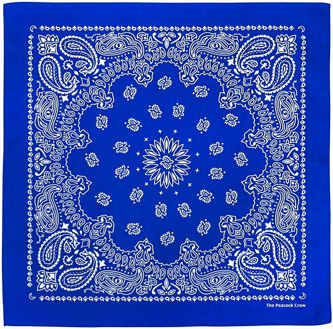 The Peacock Crew Premium Soft Cotton Bandanas Pack for Men and Women Paisley 22 x 22 inches