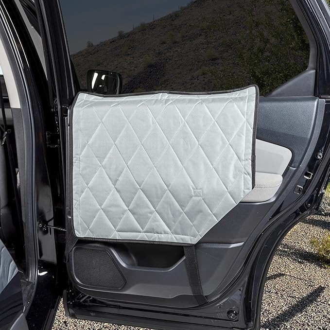 4Knines Car Door Protector for Dogs – Heavy-Duty Cover Shields Vehicle Interior from Scratches, Dirt & Drool – Waterproof Car Door Cover – Ideal for Pet Owners - Large (Gray)