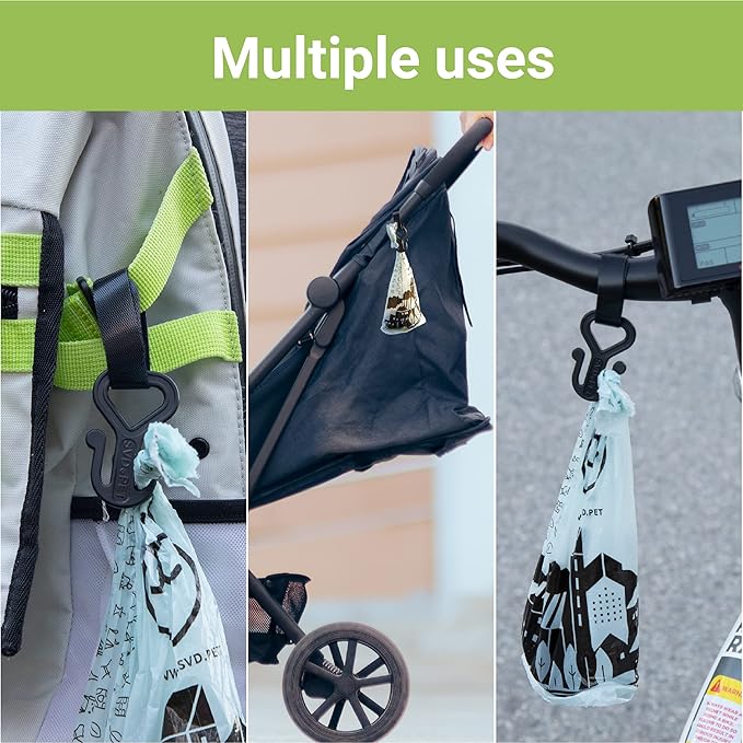 SVD.PET Dog Poop Bag Holder, Waste Bag Holder, Dog Poop Bag Carrier, Hand Free Holder (Black)