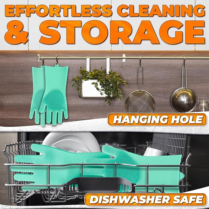 Dog Hair Removal Products – Cat and Dog Shampoo Gloves with 3000 Bristles, 2-in-1 Dog Bath Gloves 11.6", Durable Silicone, Saves Shampoo | Massage, Grooming & Clean Wet or Dry, Every Breed (Turquoise)