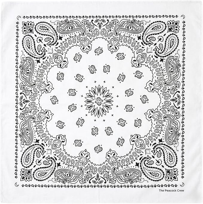 The Peacock Crew Premium Soft Cotton Bandanas Pack for Men and Women Paisley 22 x 22 inches