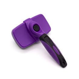 Self-Cleaning Pet Grooming Brush for Cats and Dogs, Curved Pin Needle Brush for Short and Long Hair