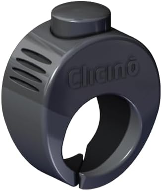 Karen Pryor Large Clicino Clicker Ring for Dogs & Puppies – Hands-Free Dog Training with Ergonomic Finger Ring & Pull-On Closure – Loud, Clear Sound for Effective Behavior Reinforcement (Grey)