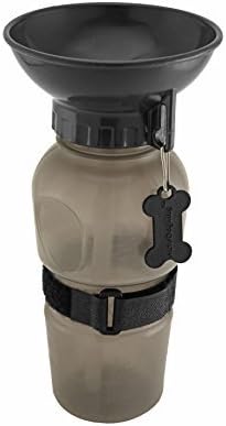 Highwave AutoDogMug Portable Dog Water Bottle, Squeeze Water Bottle with Built-in Travel Bowl for Dogs, Leak-Resistant BPA-Free Dog Water Dispenser for Walking, Hiking & Travel 20 oz (Smoke)