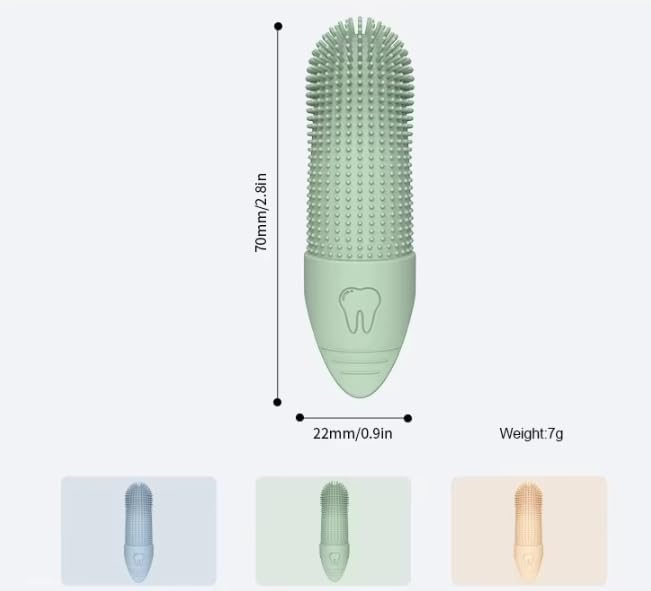 Lickable Soft Silicone Finger Toothbrush for Dogs & Cats - 3-Pack Multi-Color Set - Gentle Gum Care & Dental Hygiene - Food-Grade Safe Material