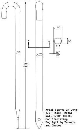Metal Stakes for Dog Agility Tunnels (Set of 18)