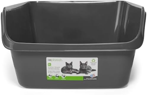 So Phresh by Petco Scatter Shield High-Back Litter Box Charcoal X-Large 24" L X 18" W X 10" H