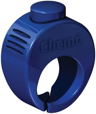 Karen Pryor Medium Clicino Clicker Ring for Dogs & Puppies – Hands-Free Dog Training with Ergonomic Finger Ring & Pull-On Closure – Loud, Clear Sound for Effective Behavior Reinforcement (Blue)
