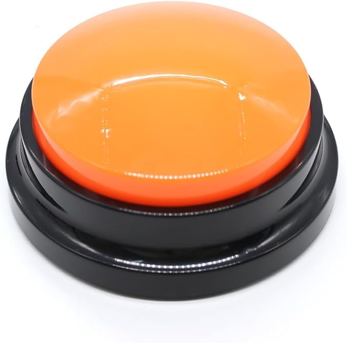 Dog Talking Buttons for Communication, Recordable Pet Training Buzzers with 30 Seconds Voice Recording, Interactive Dog Speech Buttons for Puppy Learning, Communication & IQ Training Toys (orange)