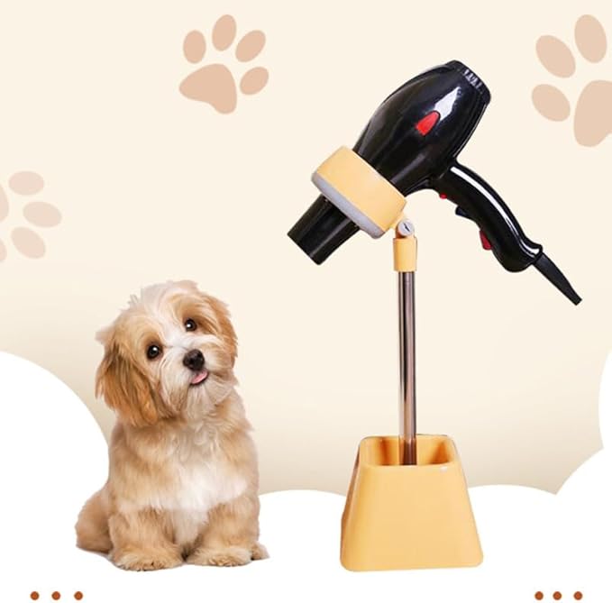 Mikikit Pet Hair Dryer Holder Rotation Dog Dryer Stand Hair Tool Organizer Stainless Steel Pp