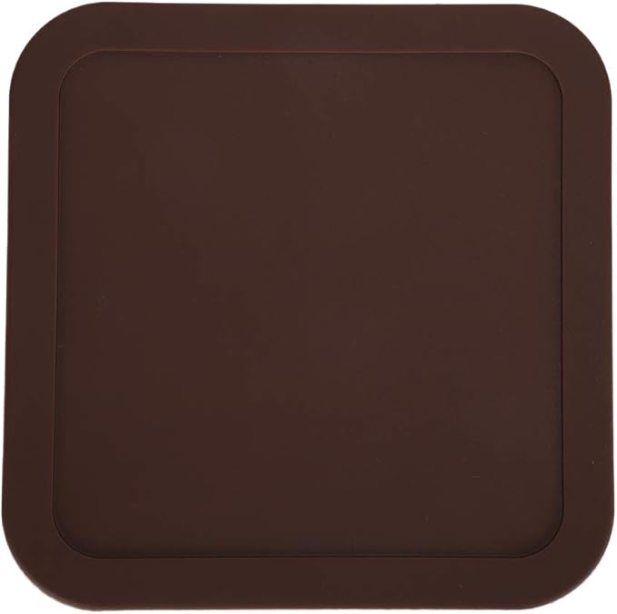 Non-Slip Silicone Pet Feeding Mat for Cats and Dogs, Dog Bowl Mat with Raised Edge, Spill Proof Placemat for Food and Water Bowls, Easy Clean Protects Floors, 8.6x8.6 Inches Gray
