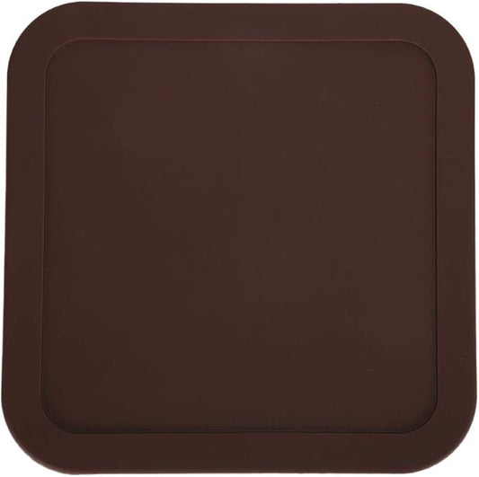 Non-Slip Silicone Pet Feeding Mat for Cats and Dogs, Dog Bowl Mat with Raised Edge, Spill Proof Placemat for Food and Water Bowls, Easy Clean Protects Floors, 8.6x8.6 Inches Gray