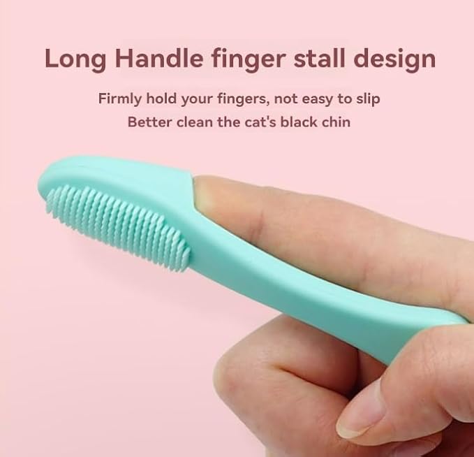 Silicone Scrubber for Cats Chin Cleaner,Cat Finger Toothbrush,Cat Chin Scrubber Pet Toothbrush, Cat Chin Brush for Pet Dental Care,Finger Brushes Suitable for Puppies and Cats (A-2pcs)