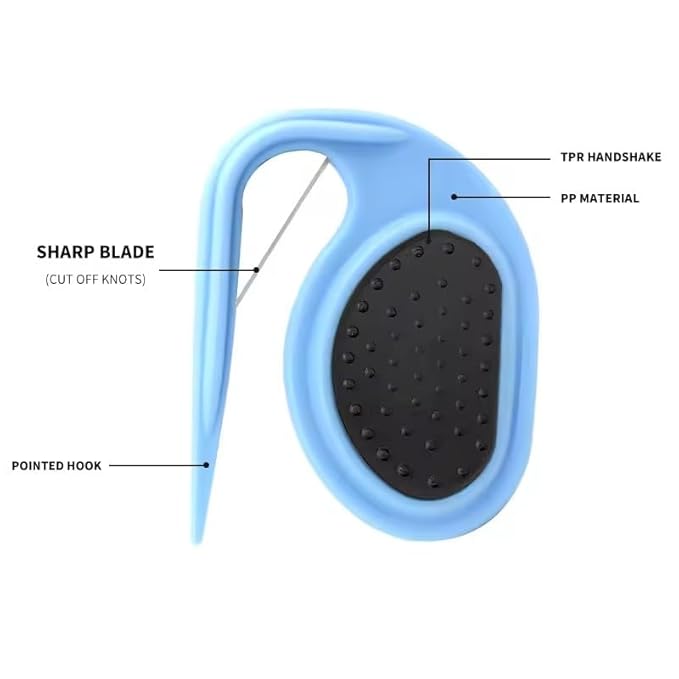 Grooming Knife for Long-Haired Pets - Remove Clumps Pet Knotting Massage Comb,3 In1 Multifunctional Dog Comb For Removing Tangled and Loose Hair (Black, Large)