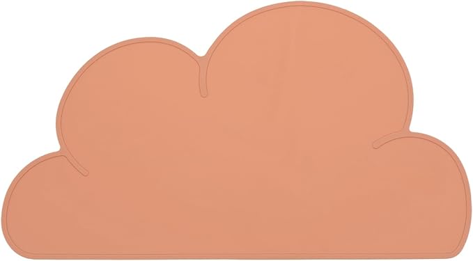 Silicone Pet Feeding Mat, Waterproof Dog Cat Food Bowl Placemat Tray Anti-Slip with Raised Edge Foldable Heat-Resistant (Dark Pink, Cloud Shape), Intended for Cat Dog Water Bowl