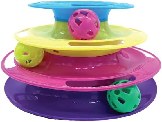 Tiny's Triple Level Cat Toy Tower with Jingle Balls