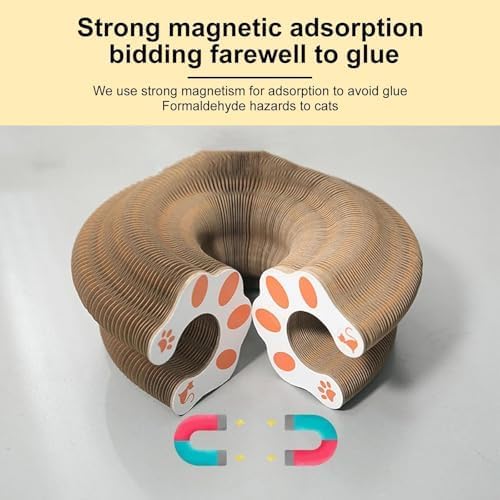 2Packs Kitty Curls Cat Toy,Magic Organ Cat Toy,Cat Scratcher for Grinding Claw Cardboard Cat Toys,Interactive Scratch Pad with Toy Ball