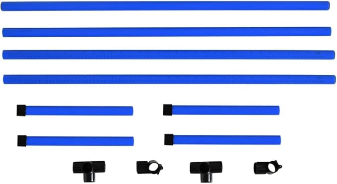 anwickjeff 4 Piece Dog Agility Training Equipment with Adjustable Height Jump Bars, Included Carry Bag, & Displacing Top Bar, Obstacle Course for Dogs Backyard Exercise Competitive (Blue, 4 Piece)