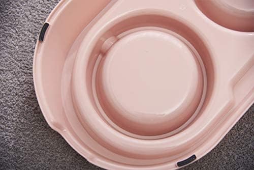 Double Dog Cat Food Bowls, Stainless Steel Pet Bowls Dog Water Bowls with No-Spill and Non-Skid PP Station, Food Water Feeder for Cats and Small Dogs