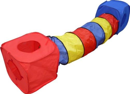Rainbow Pop Collapsible Cubes Play Tunnel for Cats Color:Red Size:Pack of 1