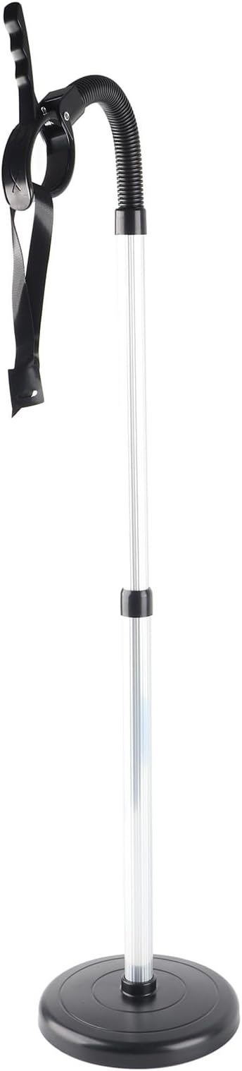 Adjustable 93.5cm Height Hair Dryer Stand Holder with Flexible Neck and Heavy Base for Home, Salon and Pets in Black and Silver