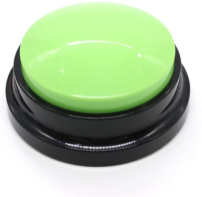 Dog Talking Buttons for Communication, Recordable Pet Training Buzzers with 30 Seconds Voice Recording, Interactive Dog Speech Buttons for Puppy Learning, Communication & IQ Training Toys (green)