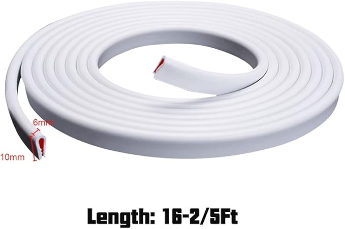 Winunite 16.4ft (5m) Car Door Edge Guards White – Self-Adhesive PVC, U-Shaped, Fits Most Vehicles, Fade-Resistant, Scratch- and Chip-Resistant – Reduces Dings in Parking Lots