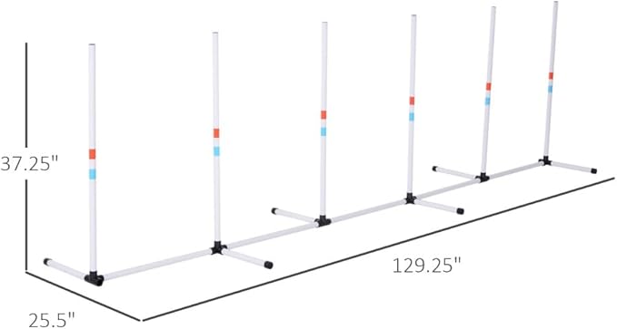 anwickjeff Dog Agility Training Equipment with Adjustable Obstacle Set,Weaves Poles and Storage Bag, Obstacle Course for Dogs Backyard Competitive (White, 2-in-1)