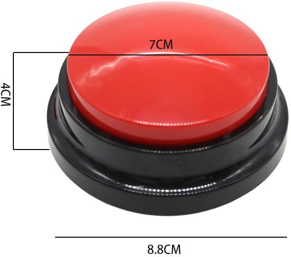 Dog Talking Buttons for Communication, Recordable Pet Training Buzzers with 30 Seconds Voice Recording, Interactive Dog Speech Buttons for Puppy Learning, Communication & IQ Training Toys (rose red)