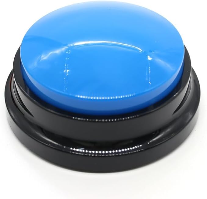 Dog Talking Buttons for Communication, Recordable Pet Training Buzzers with 30 Seconds Voice Recording, Interactive Dog Speech Buttons for Puppy Learning, Communication & IQ Training Toys (blue)