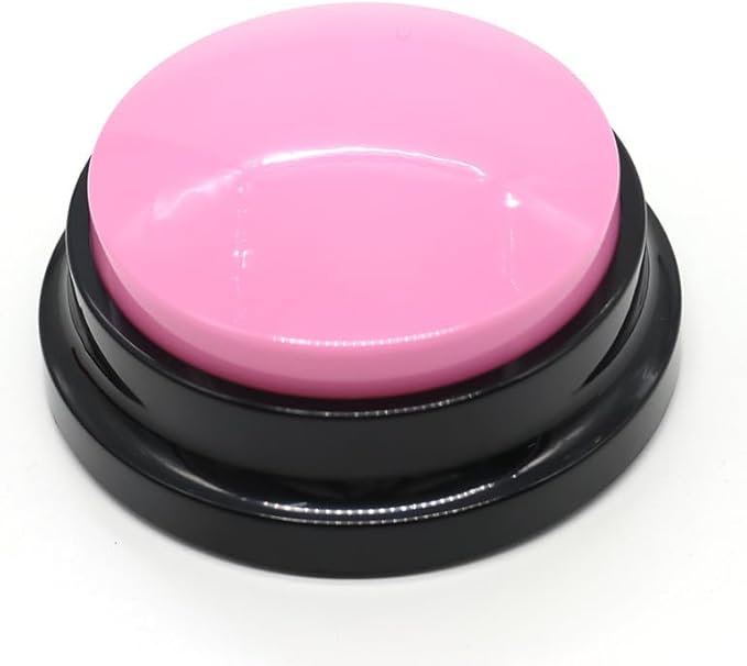 Dog Talking Buttons for Communication, Recordable Pet Training Buzzers with 30 Seconds Voice Recording, Interactive Dog Speech Buttons for Puppy Learning, Communication & IQ Training Toys (pink)
