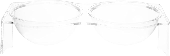 TOYANDONA Acrylic Double Bowl Pet Food and Water Dish Elevated Cat Puppy Drinking Bowl Indoor Kitten Feeding Station 11.81X6.69X3.74In Easy to Clean Stable Base