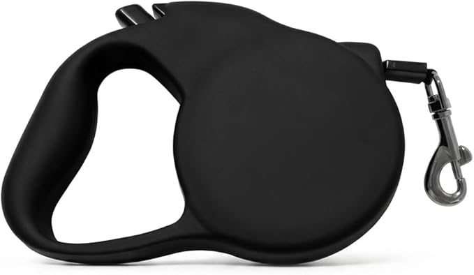 Retractable Dog Leash for Small/Medium Dogs, Cats & Puppies – Black Flexi Walking Lead with Correa para Perros (Black-Small)