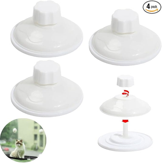 4 Pack Cat Bed Window Suction Holder Replacement with Anchor Screws Cordless Cat Window Perch Suction Cups Holders for EZ Mount Kitty Sill Window Hammock Bed Seat Felt Kitten Car Bed Road Trip