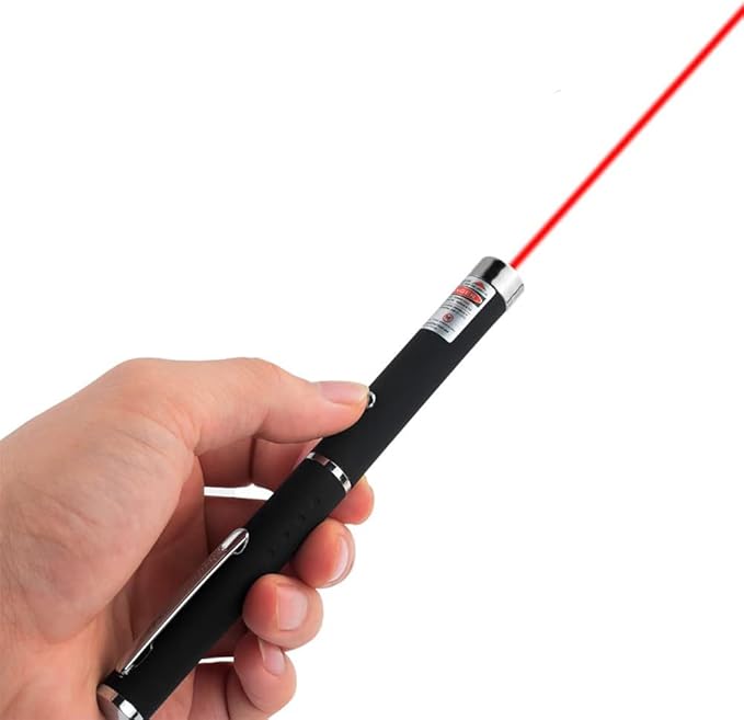 Laser Pointer Cat Toys Red Laser Presentation Remotes for Indoor Classroom Interactive Teaching (Red, Without Battery 1 Pack)